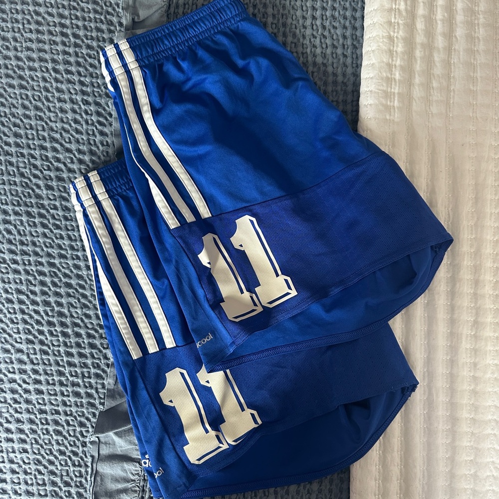 Blue Adidas Soccer Shorts #11 (Size S)